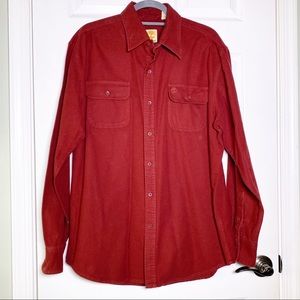 Timberland Red Long Sleeve Button Down Shirt